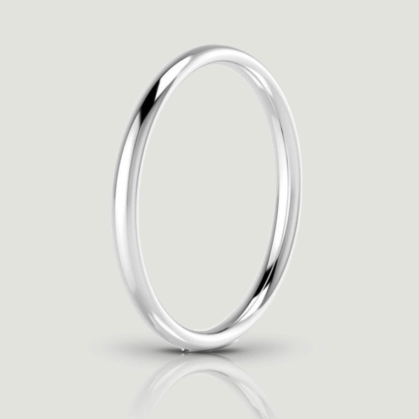 White Gold 2.0mm Traditional Court Ring