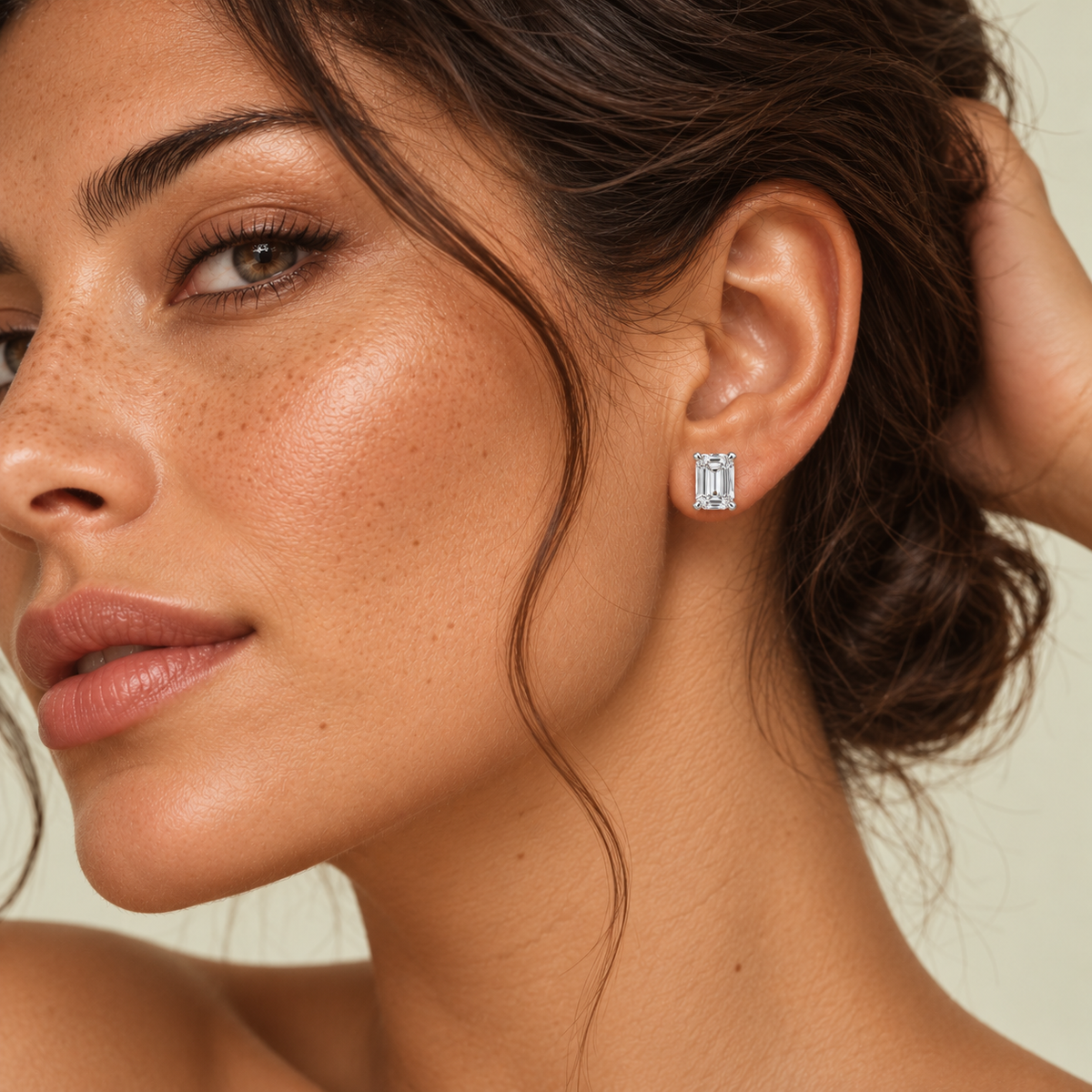 The Chelsea Emerald Lab-Grown Stud Earrings