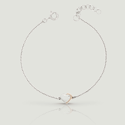 Children's Silver Diamond Heart Bracelet