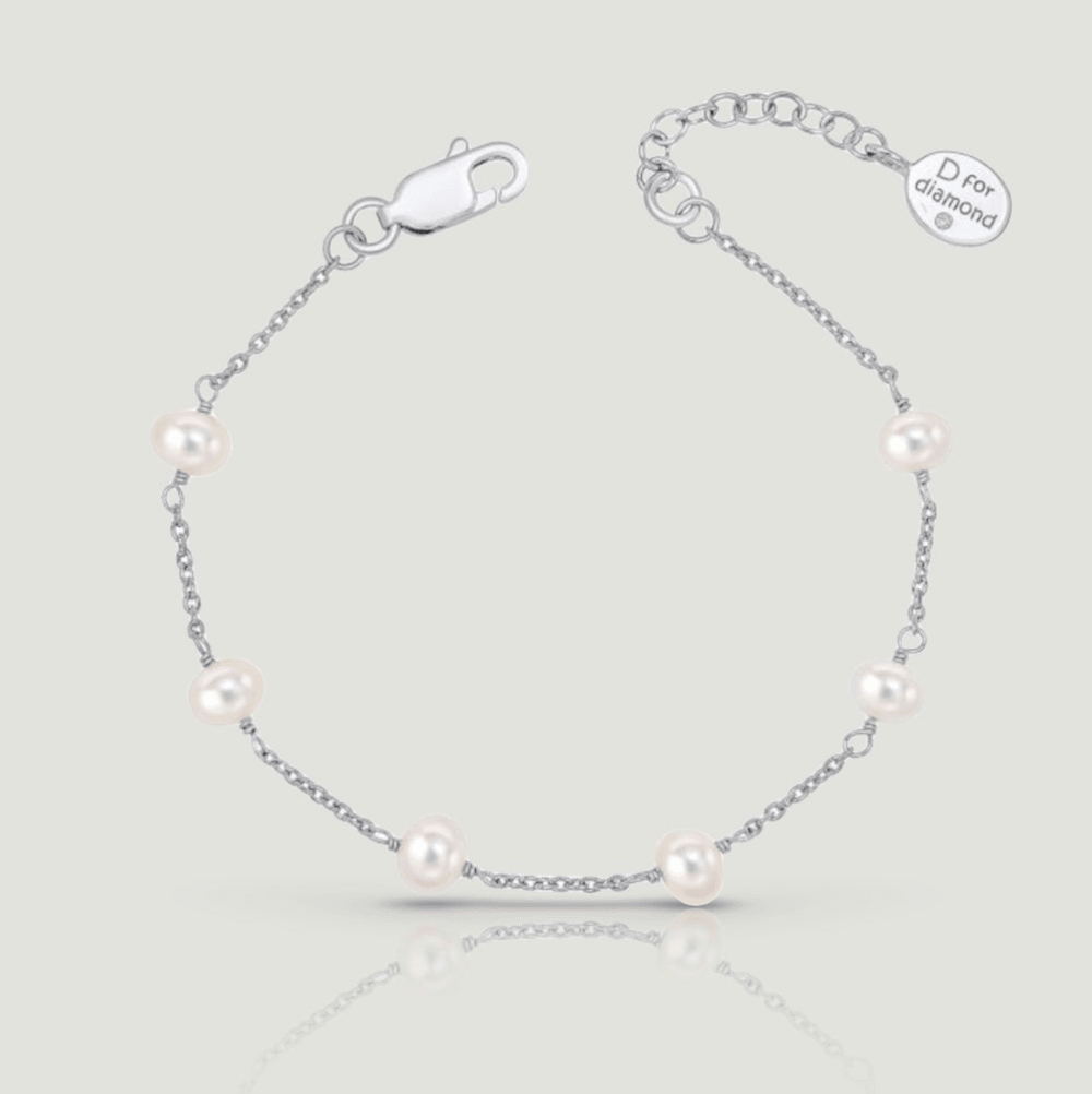 Children's Silver Pearl Bracelet