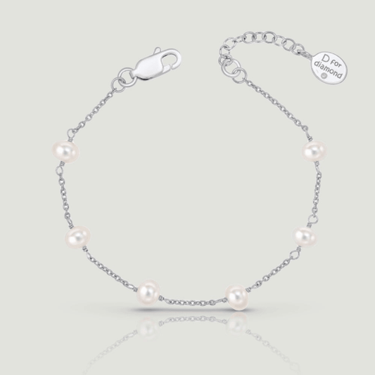 Children's Silver Pearl Bracelet
