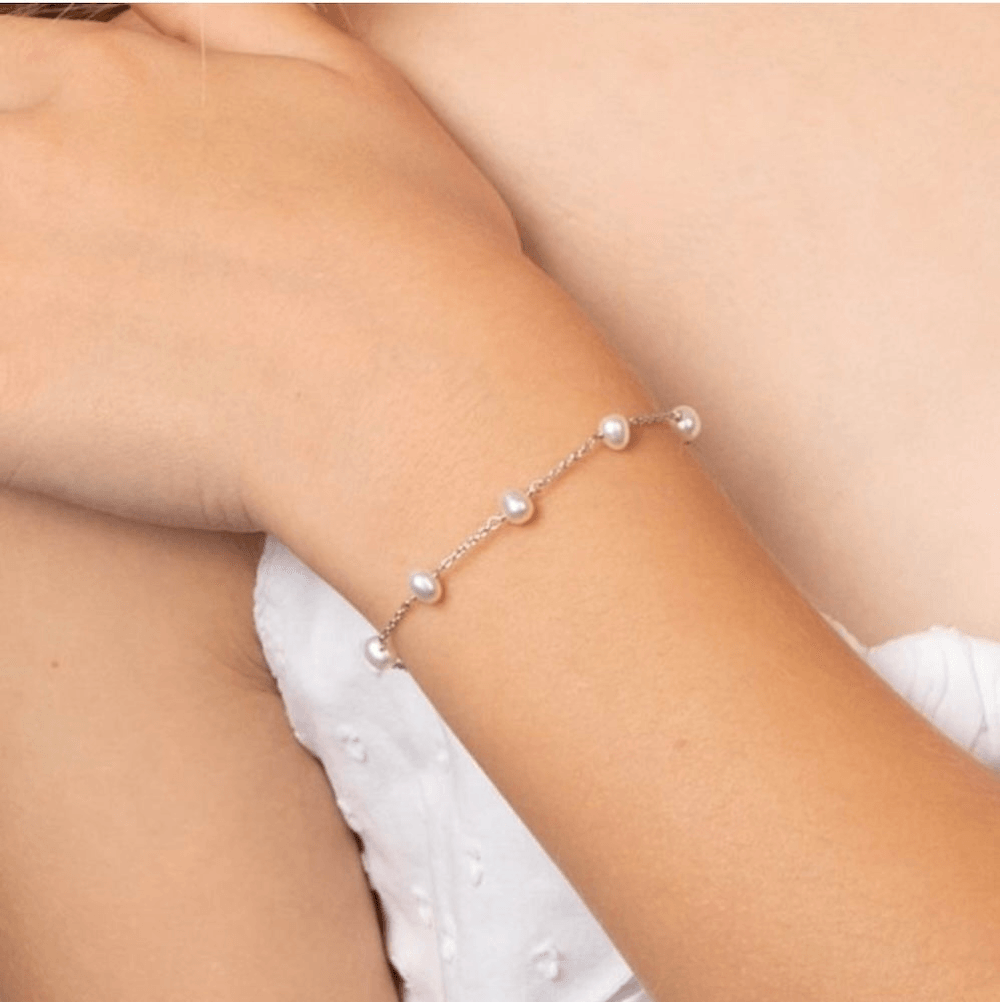 Children's Silver Pearl Bracelet