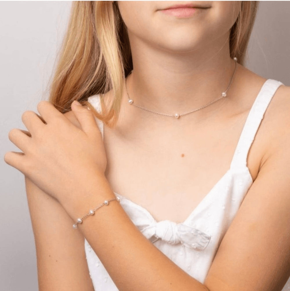 Children's Silver Pearl Bracelet
