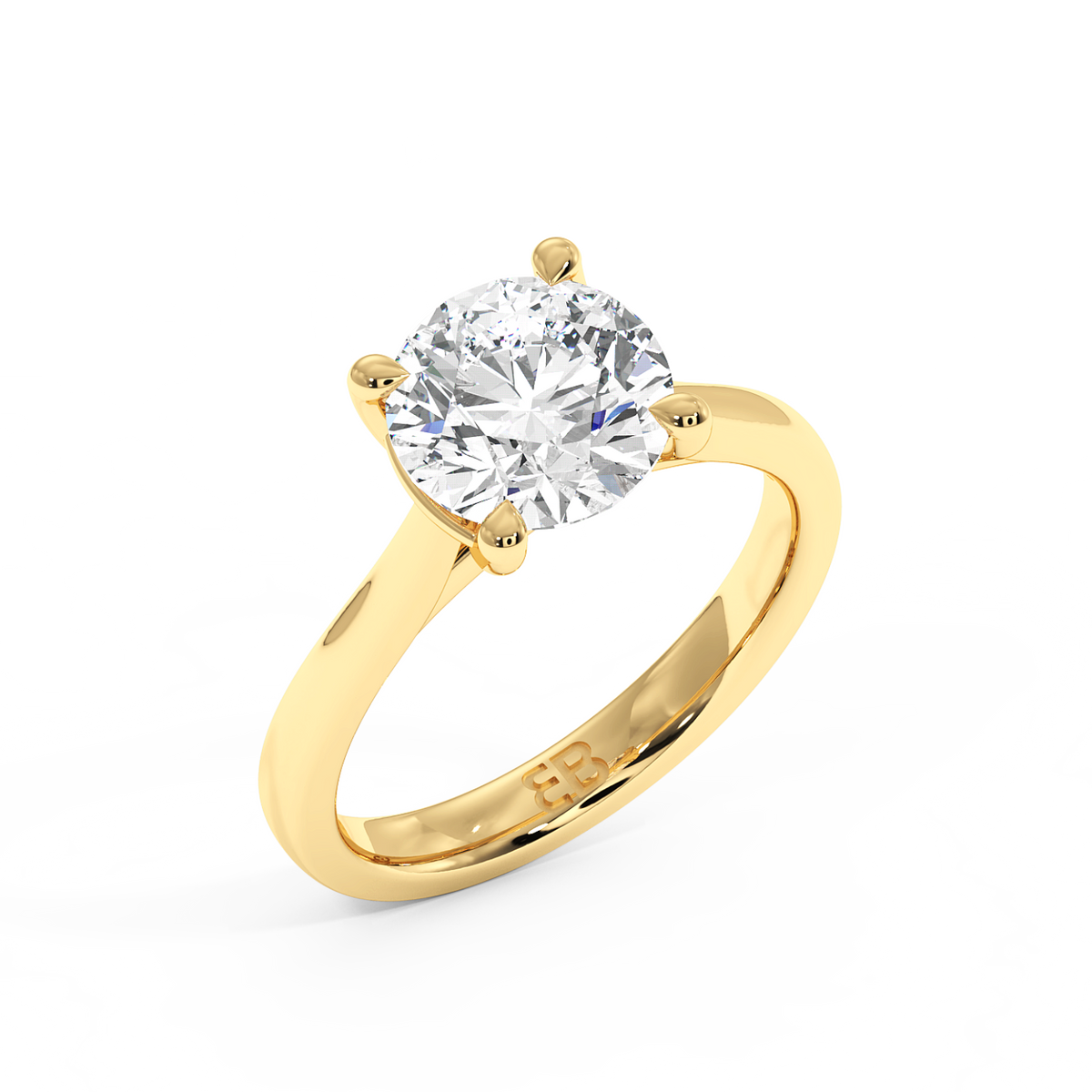 El anillo de oro amarillo cultivado en laboratorio Chelsea Emerald