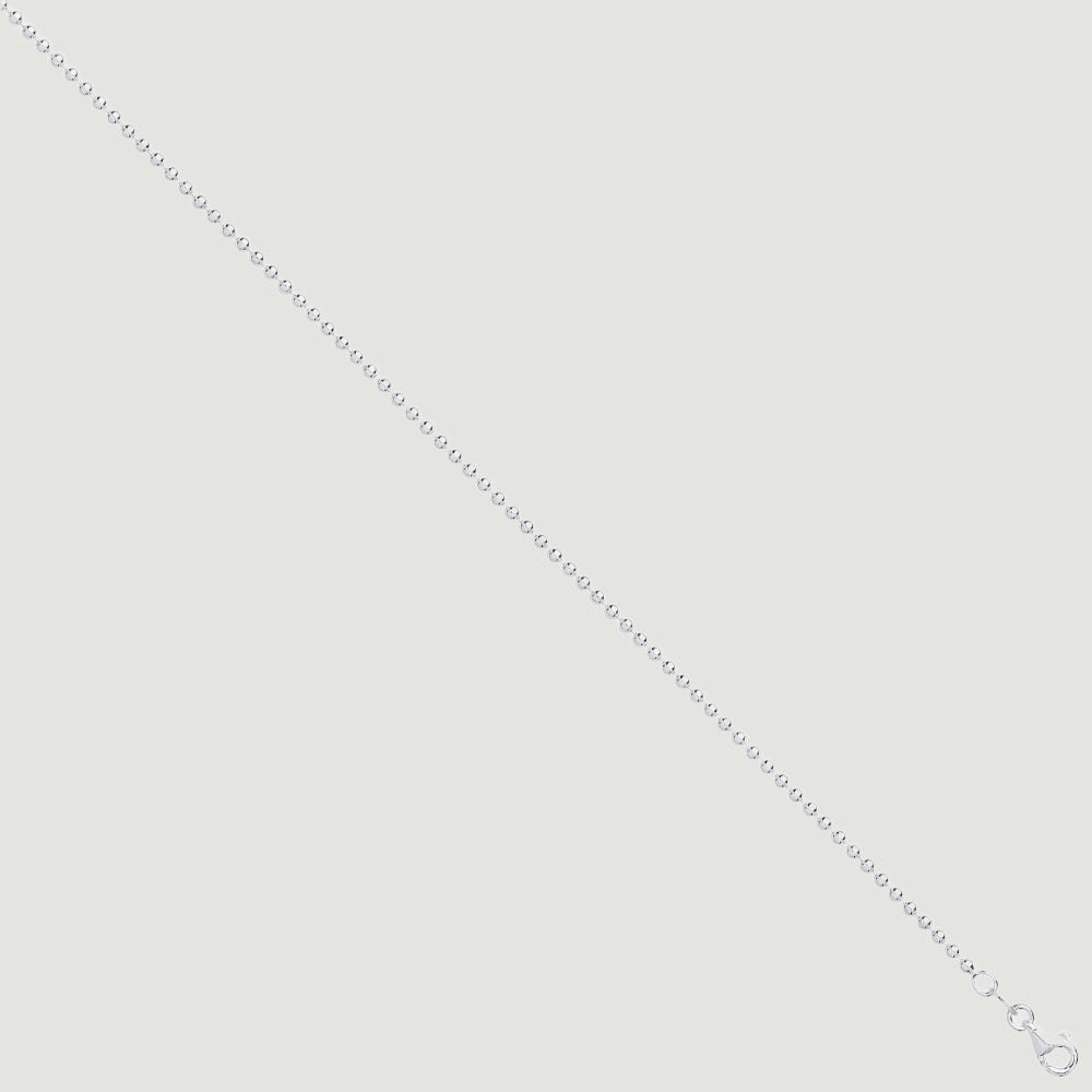 Silver Chain, made from a ball-link chain each ball measuring 2mm in diameter