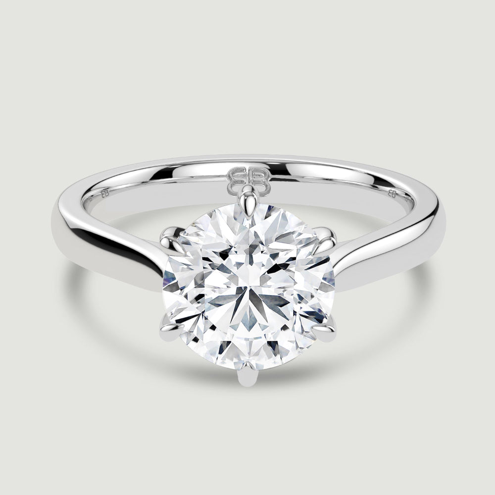 The Chelsea Round Brilliant Ring Platinum Emily Burlington Ltd