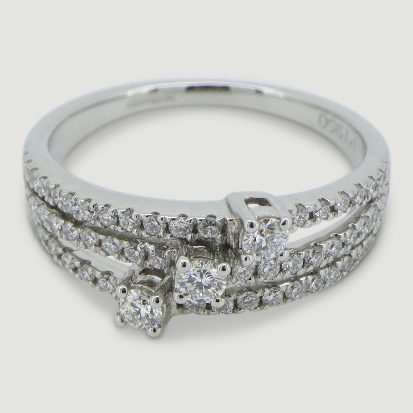 Three Row Micro-Pavé Dress Ring