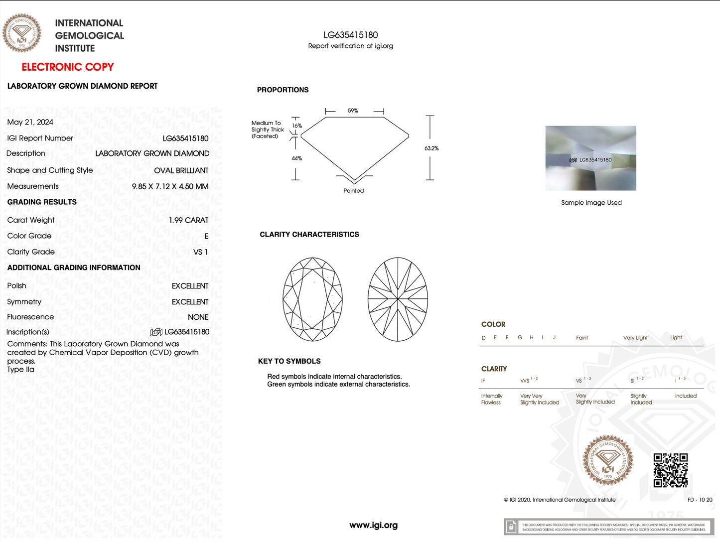 1.99ct Lab-Grown Oval Diamond – E Colour, VS1 Clarity