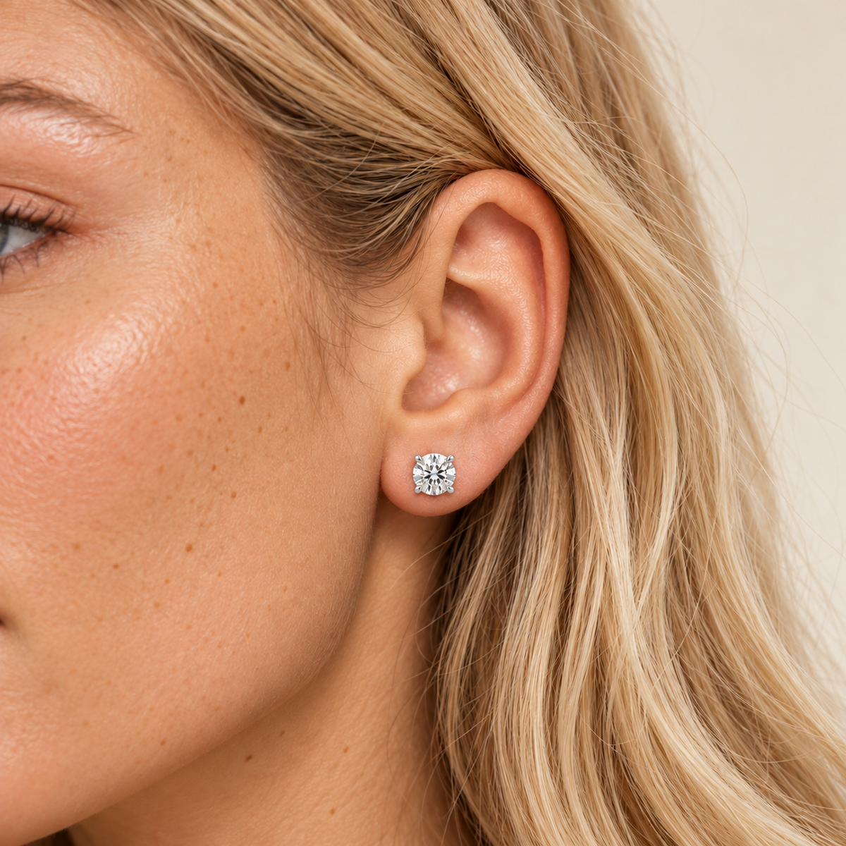 The Chelsea Round Lab-Grown Stud Earrings