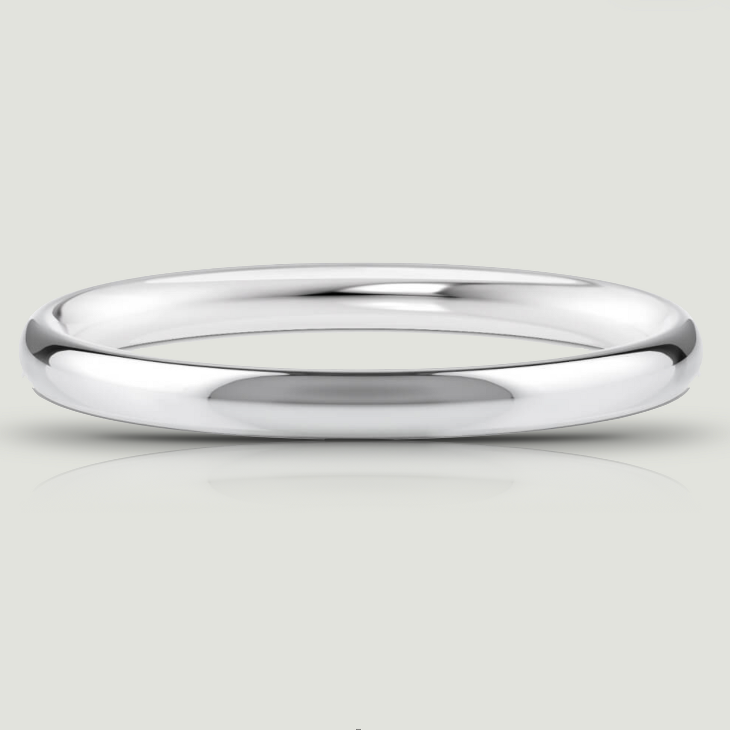 White Gold 2.0mm Traditional Court Ring