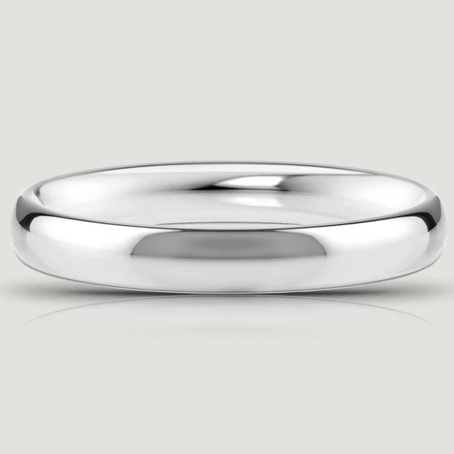 White Gold 3.0mm Traditional Court Ring