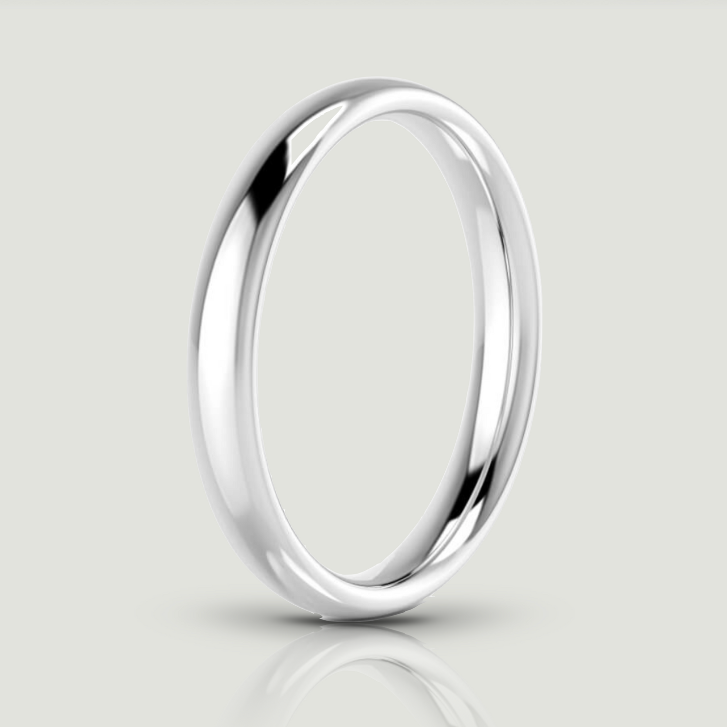 White Gold 3.0mm Traditional Court Ring