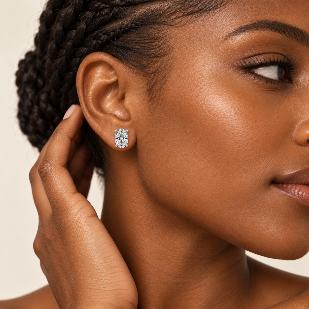 The Chelsea Oval Lab-Grown Stud Earrings