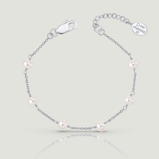 Children's Silver Pearl Bracelet