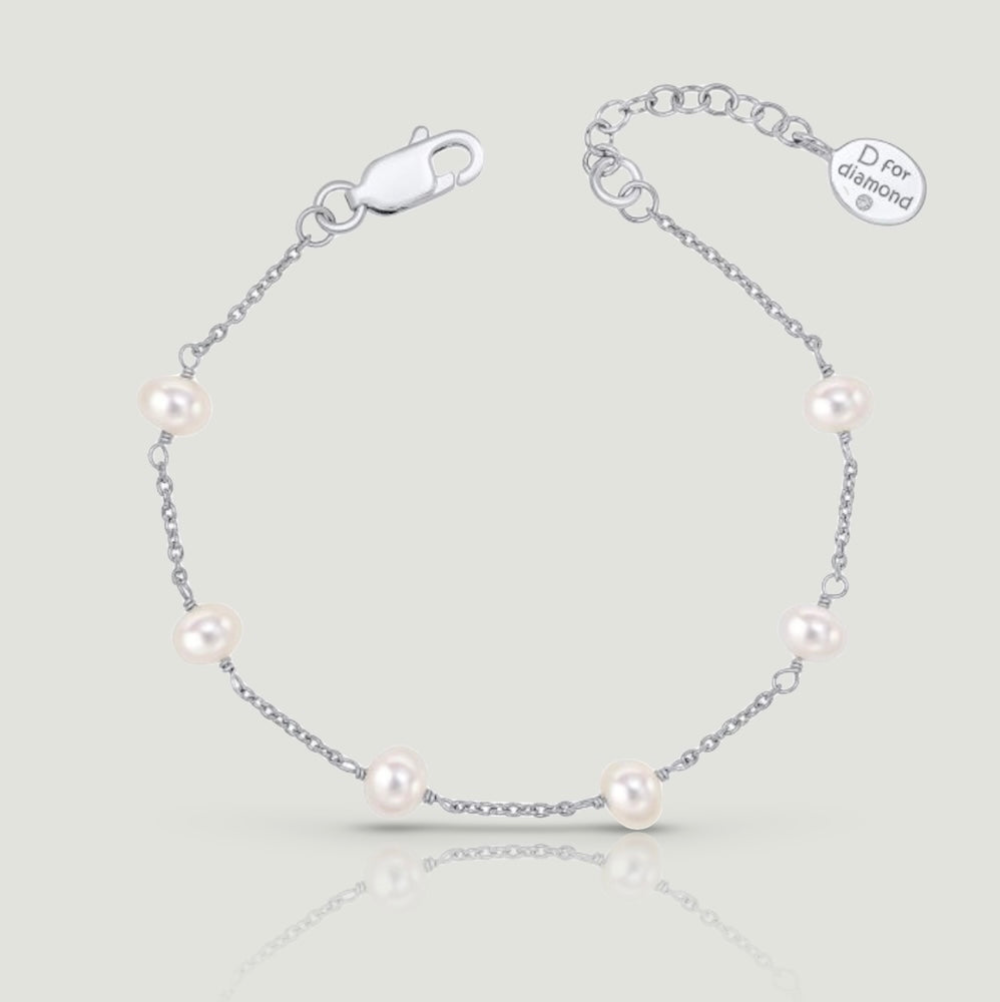 Children's Silver Pearl Bracelet