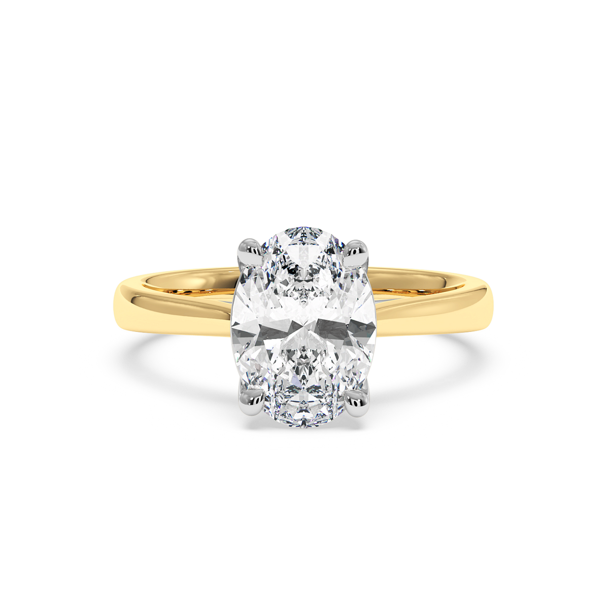 The Belgravia Oval Lab-Grown Gold & Platinum Ring