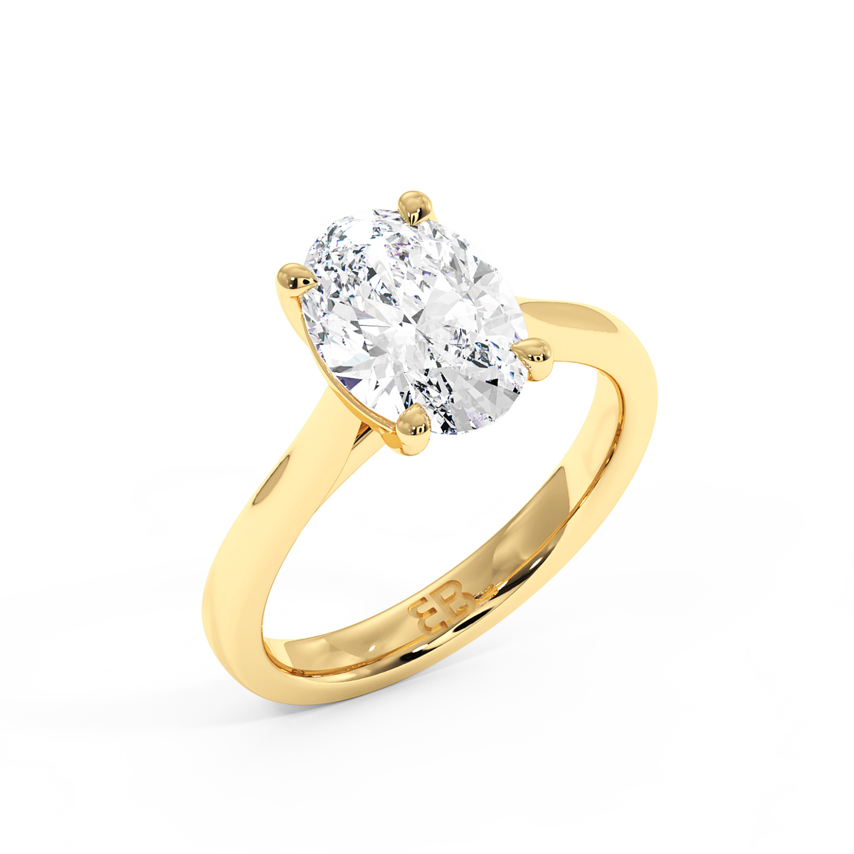 The Belgravia Oval Lab-Grown Yellow Gold Ring