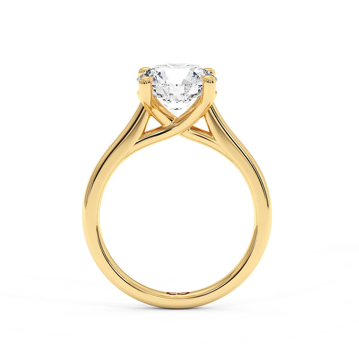 El anillo de oro amarillo cultivado en laboratorio Chelsea Emerald