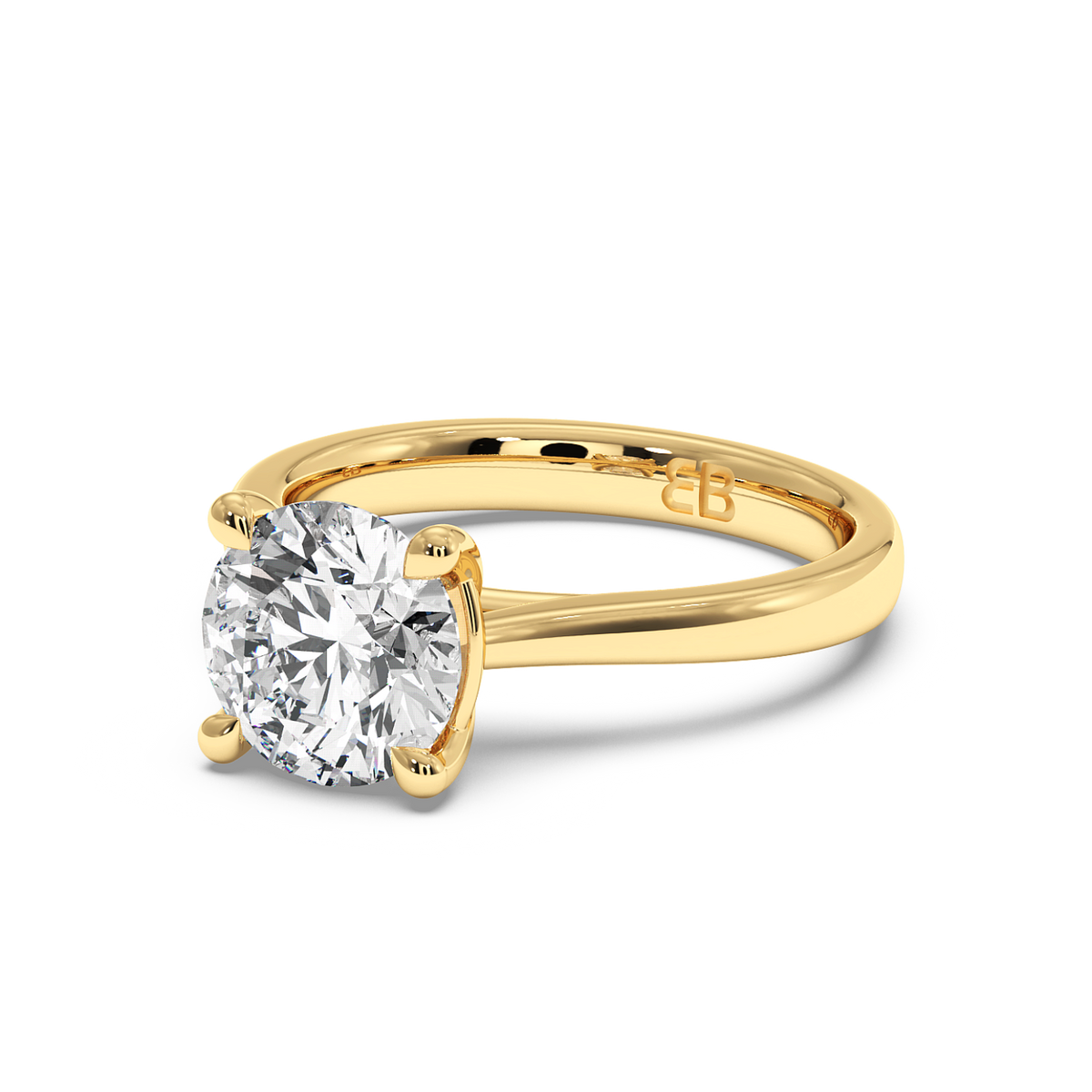 El anillo de oro amarillo cultivado en laboratorio Chelsea Emerald
