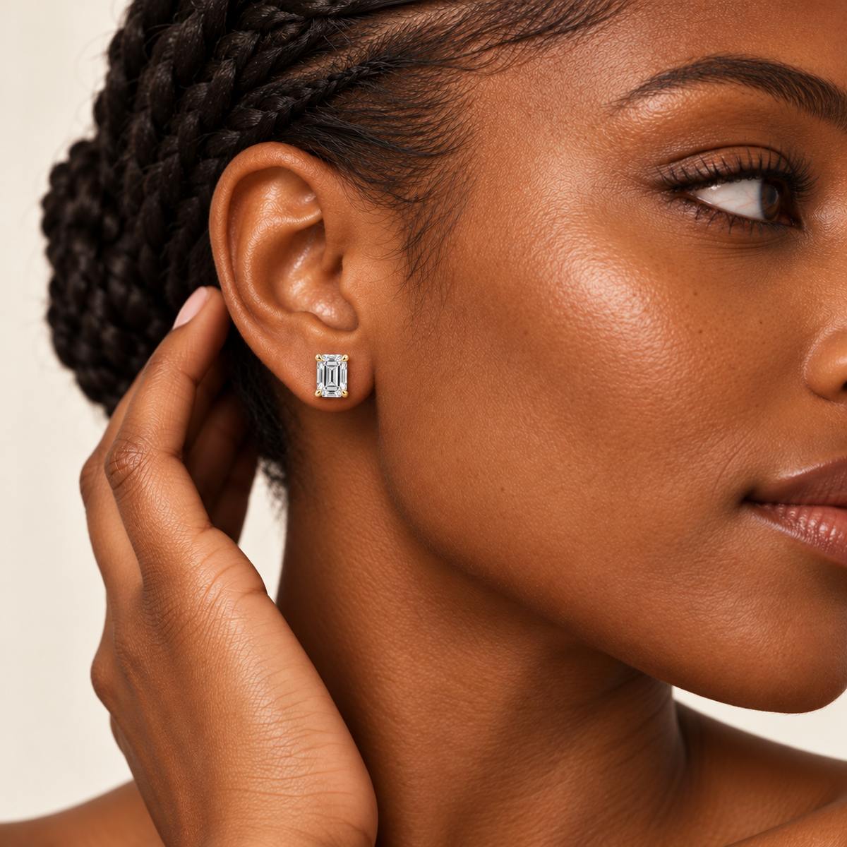 The Chelsea Emerald Lab-Grown Stud Earrings