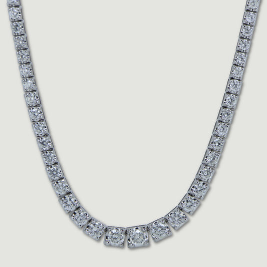 Graduated diamond necklace 10ct in 18ct white gold