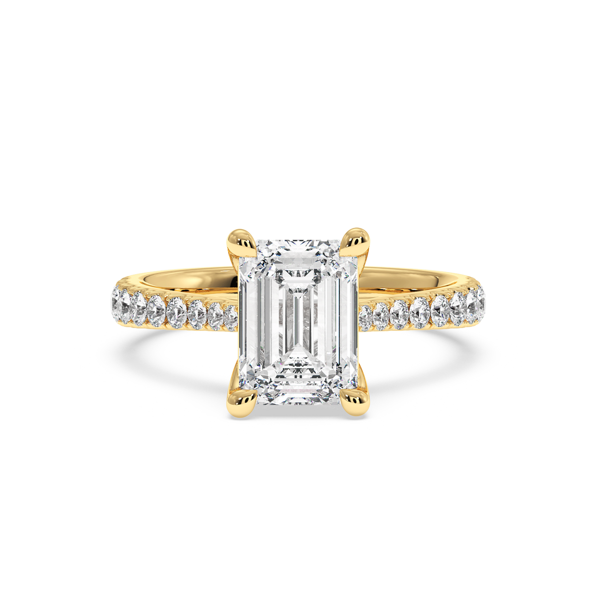 The Richmond Emerald Lab-Grown Yellow Gold Ring