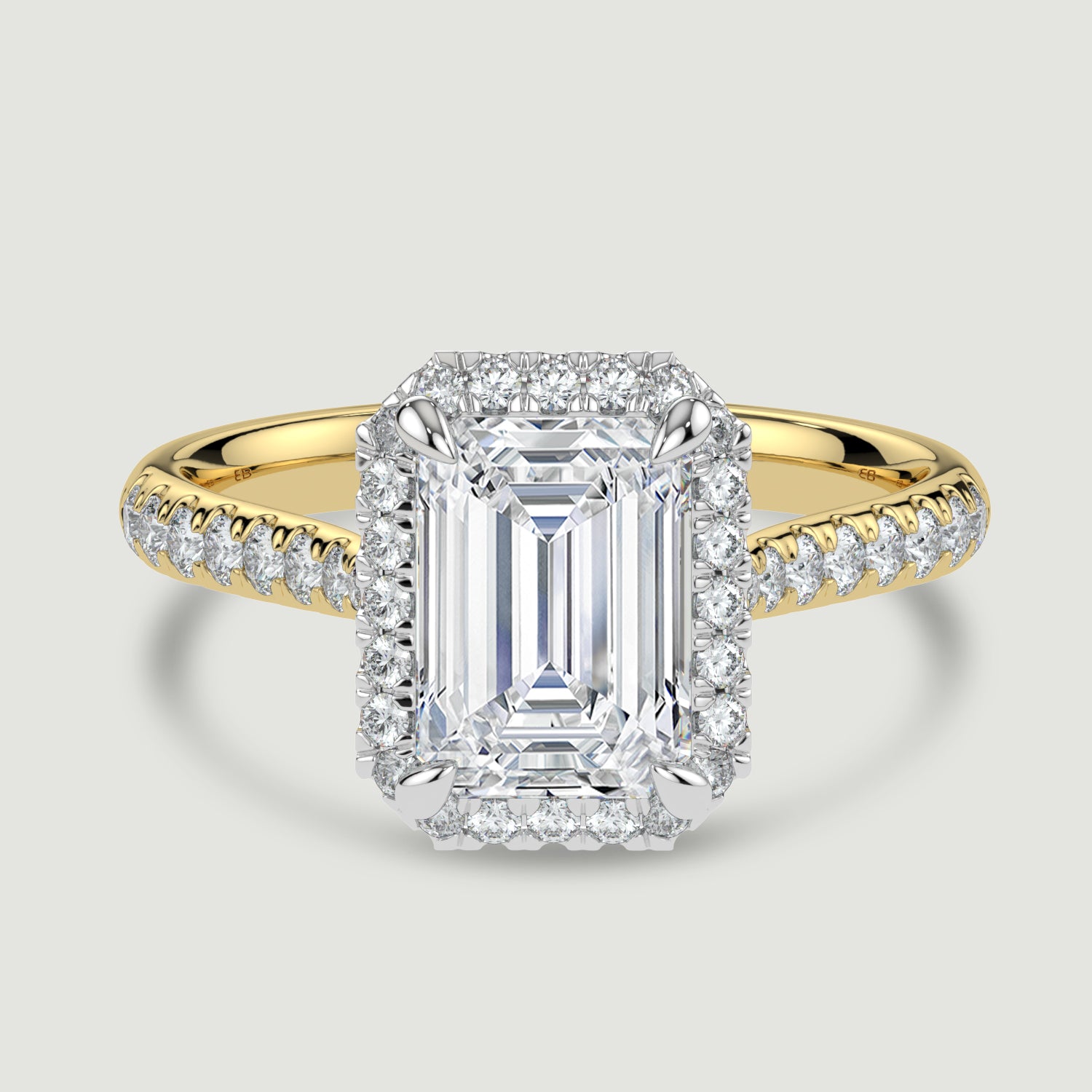 The Knightsbridge Emerald-Cut Lab-Grown Gold & Platinum Ring