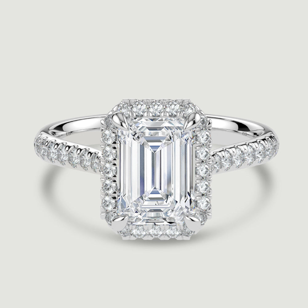 The Knightsbridge Emerald-Cut Lab-Grown Platinum Ring