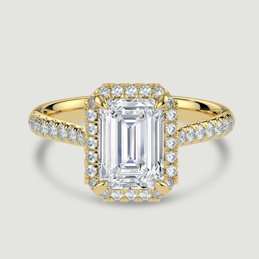 The Knightsbridge Emerald-Cut Lab-Grown Yellow Gold Ring
