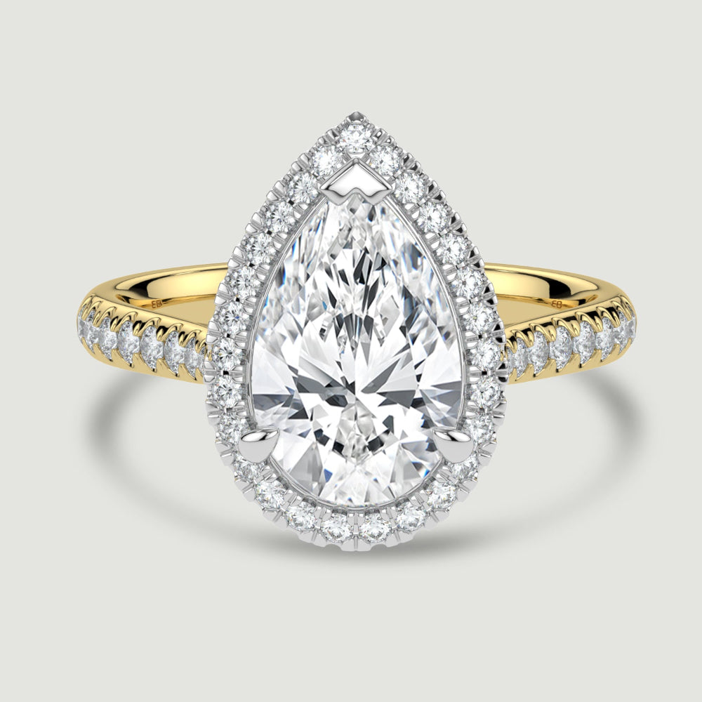 The Knightsbridge Pear Lab-Grown Gold & Platinum Ring